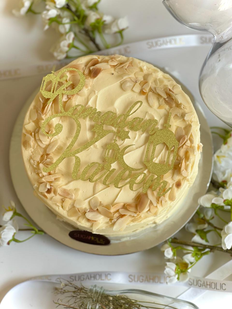 Vanilla Chiffon Cake With Ramadan Kareem topper (Salted buttercream)
