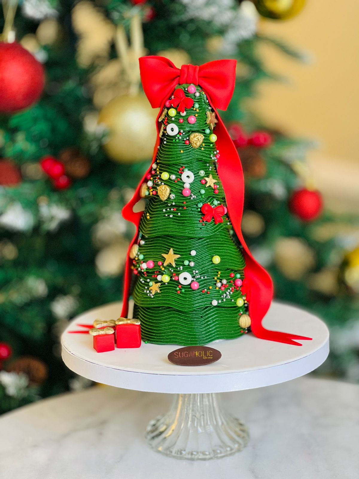 Christmas Tree Cone Buttercream Cake