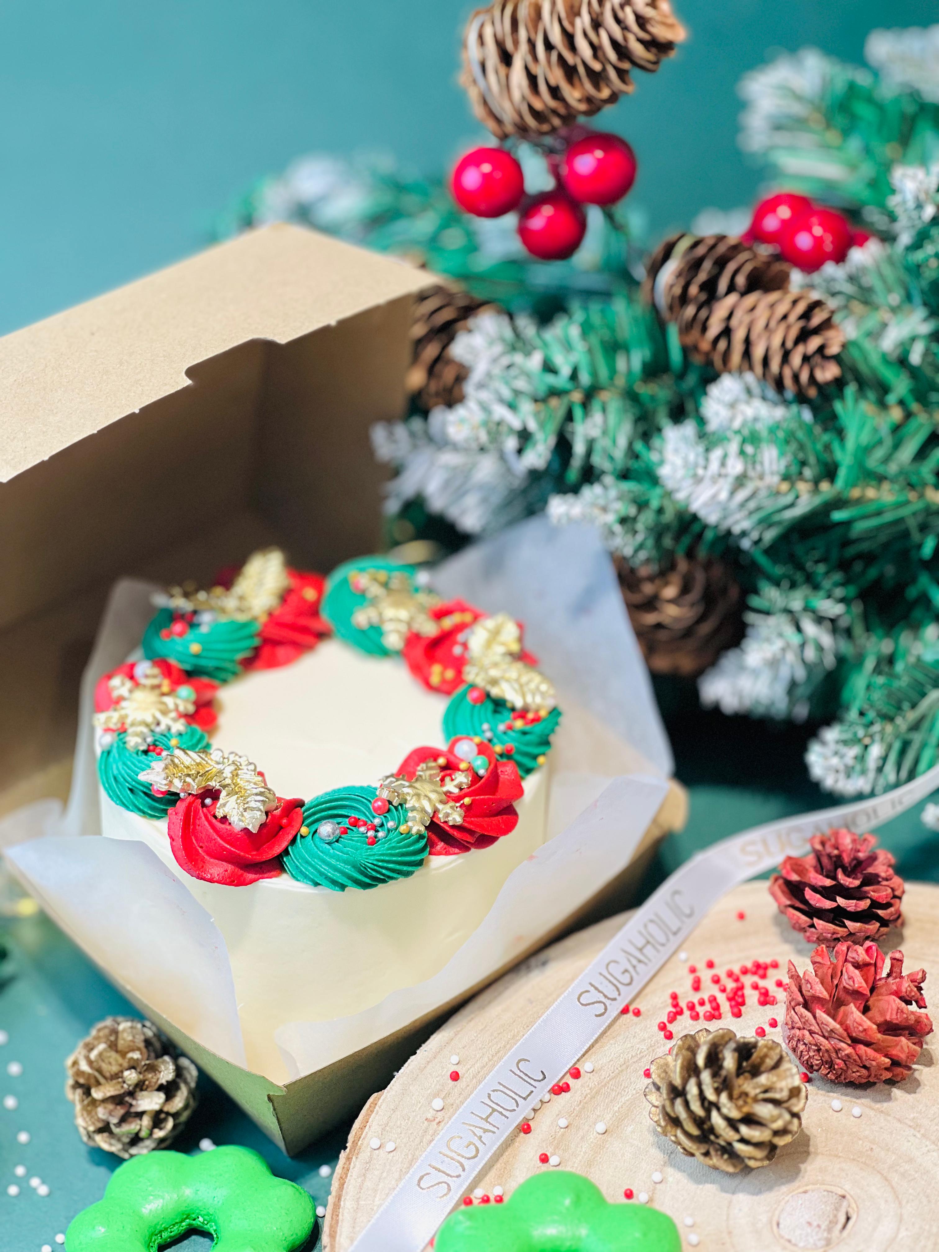 Christmas Rosette  Bento Cake