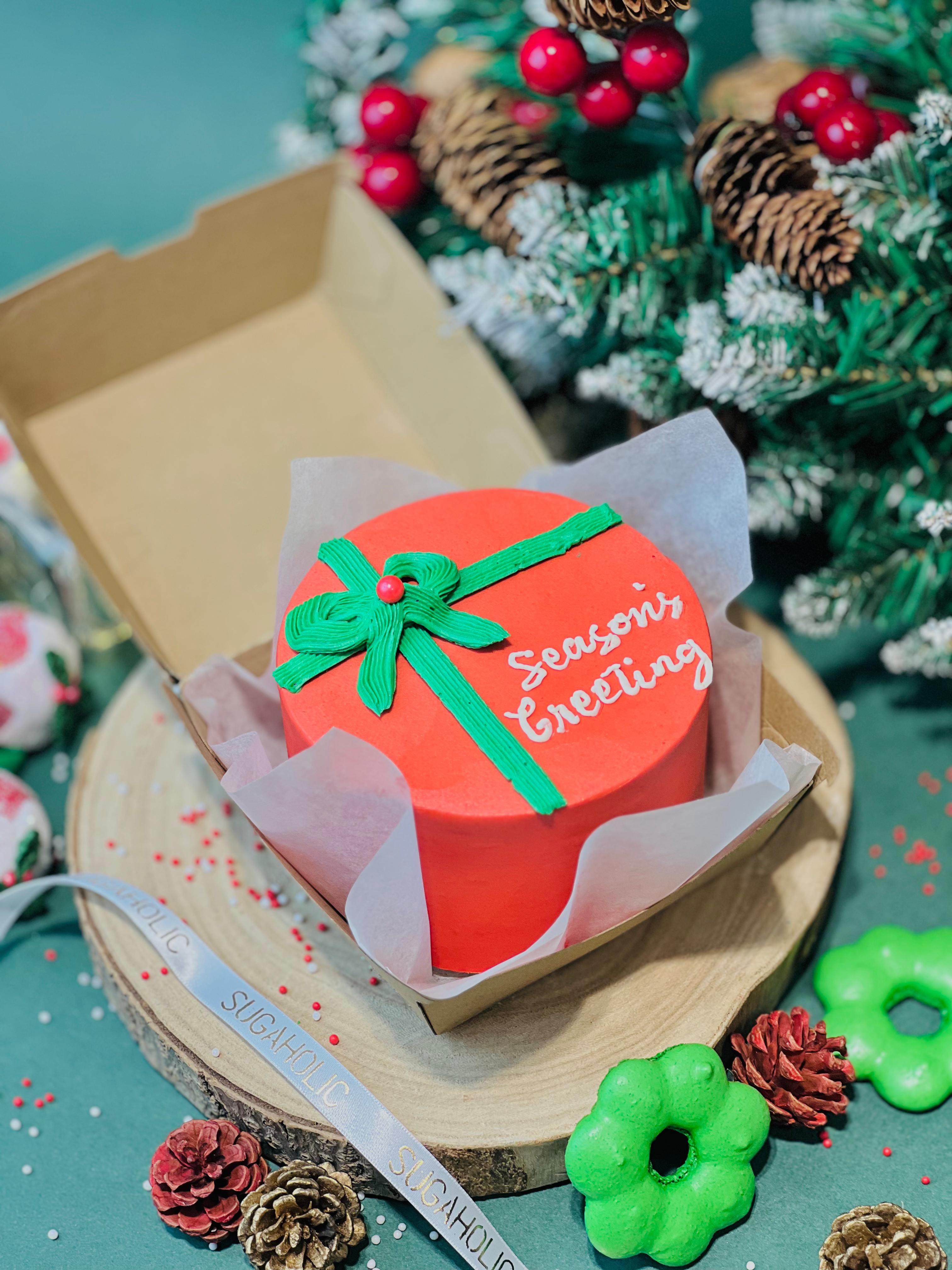 Red Gift  Bento Cake