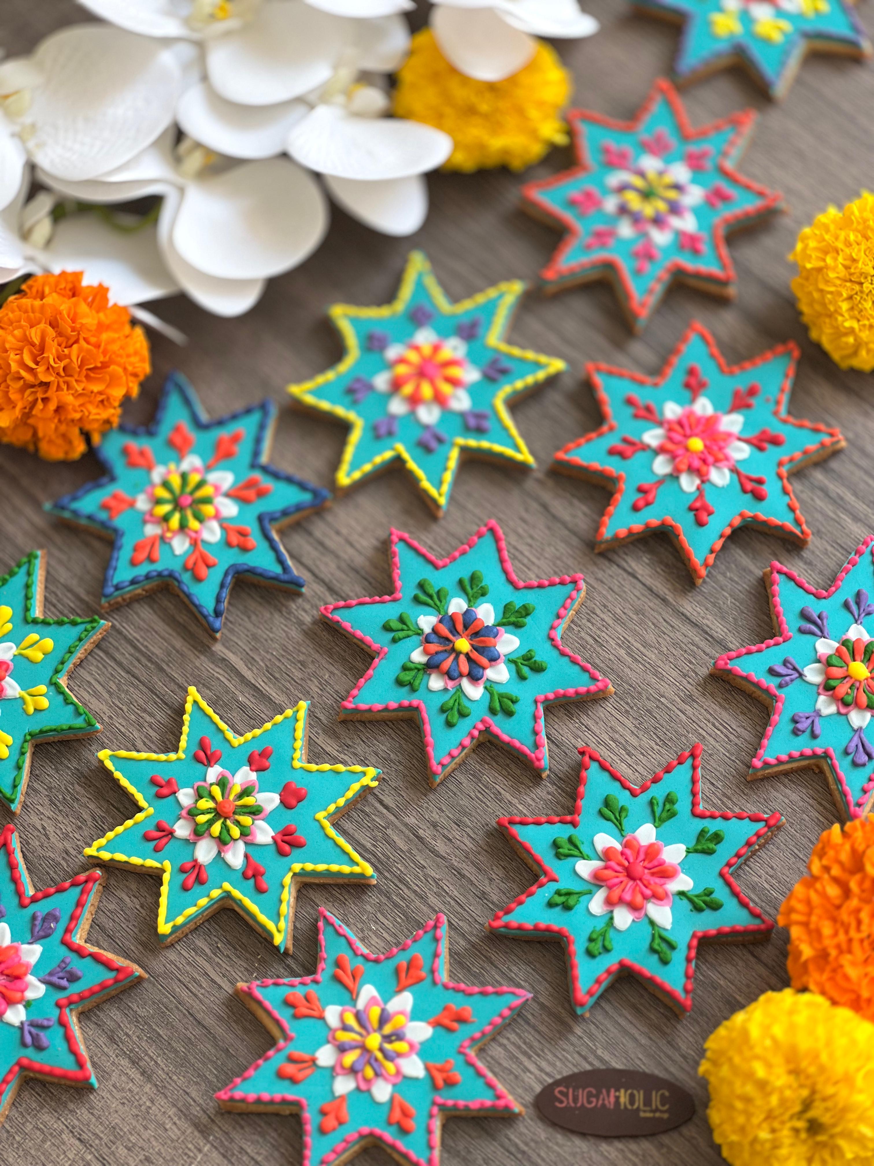 Diwali Mandala Star Cookies