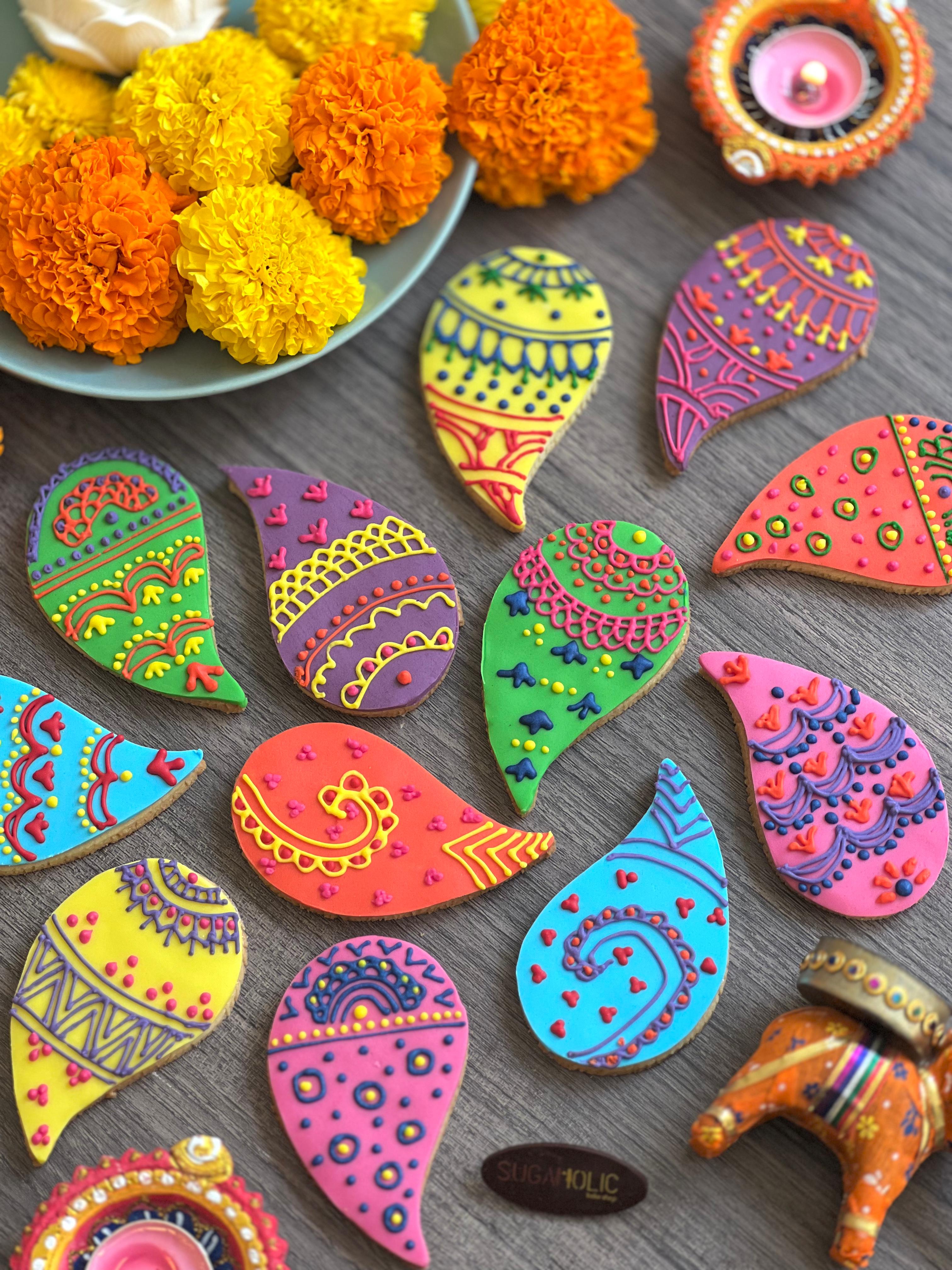 Diwali Mandala Water Drop Cookies (per piece)