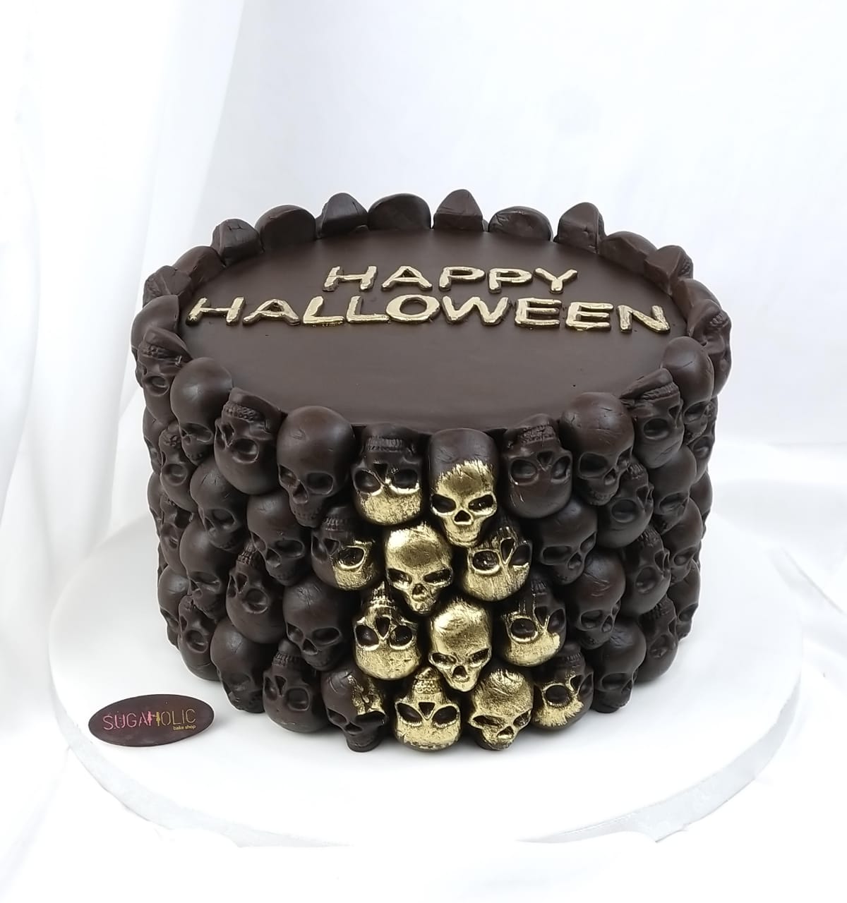 Halloween Skeleton Face Cake 