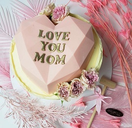 Love you Mom, Heart Smash Cake 