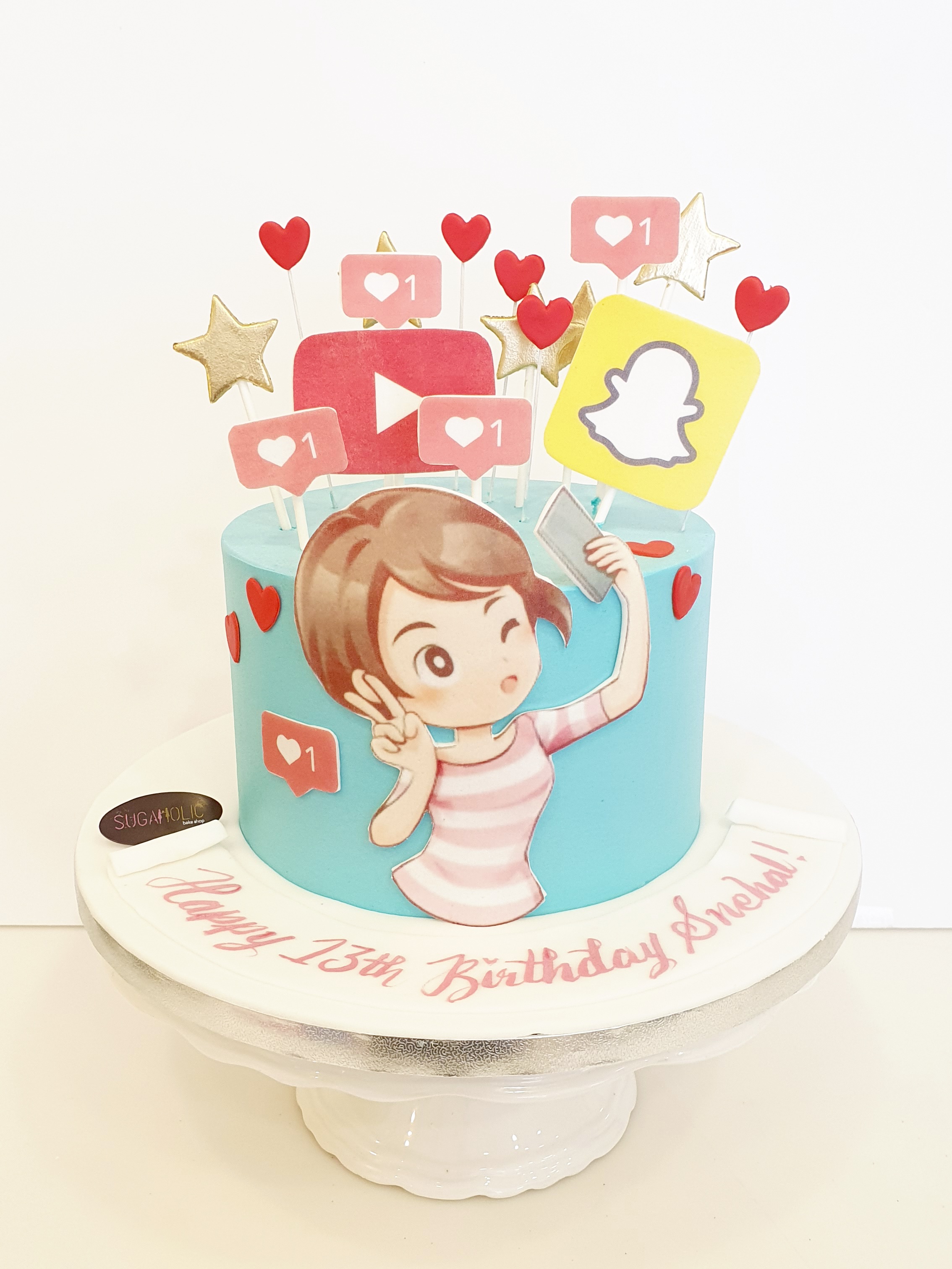 Social Media Likes with Edible Print Cake