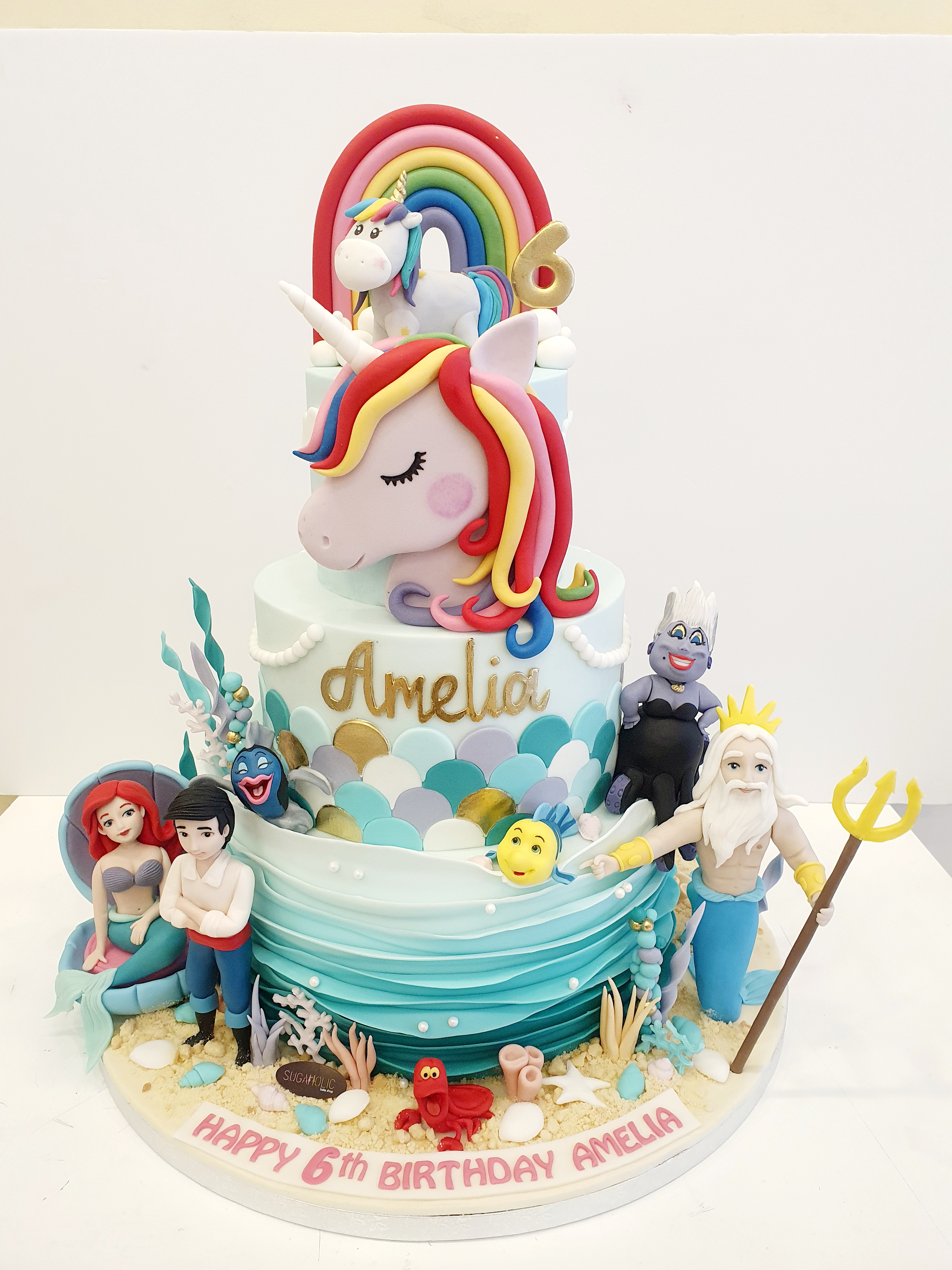 Unicorn with Mermaid Cake
