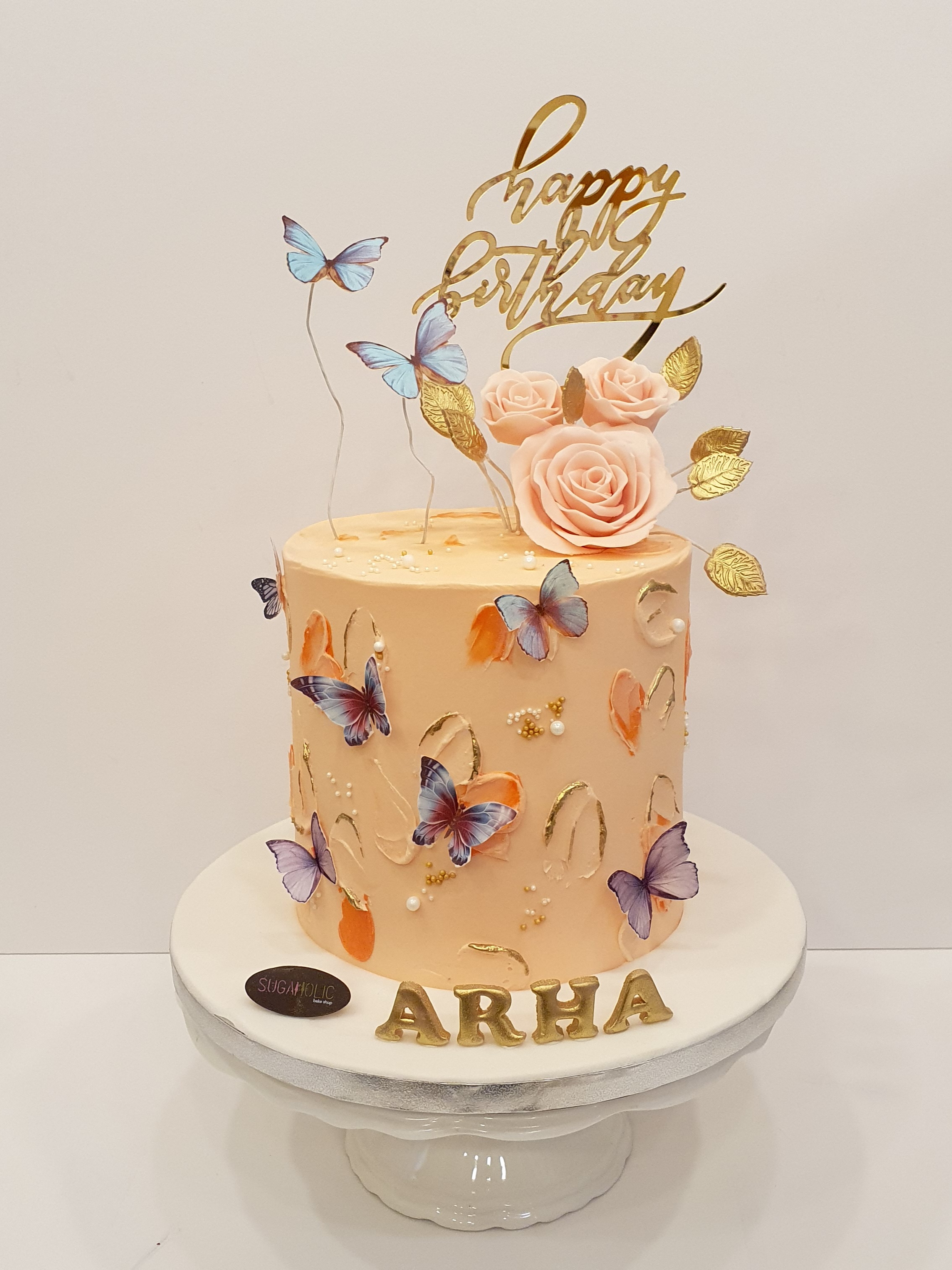 Floral with Butterfly Cake