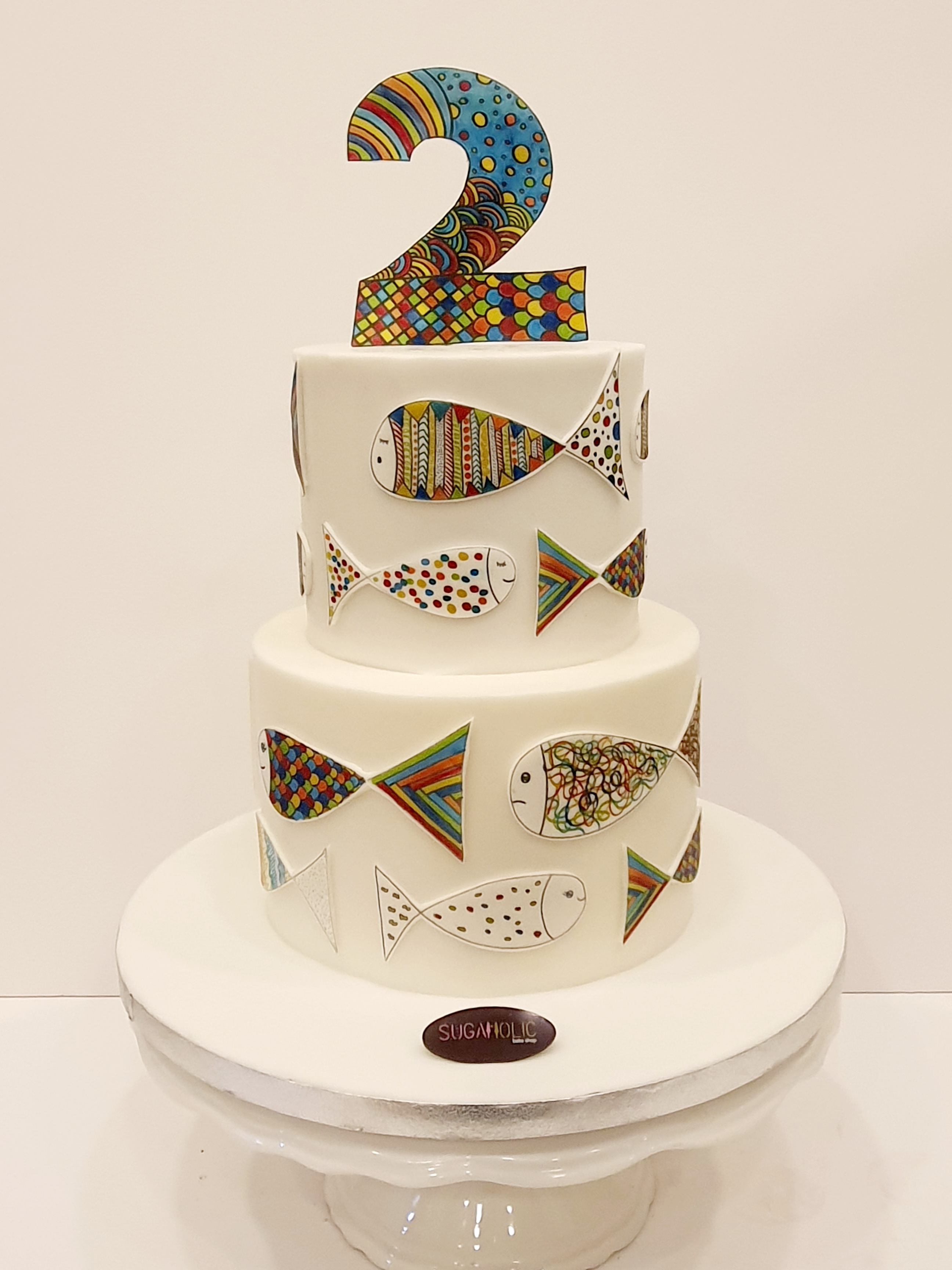 Fish Doodle Art Cake