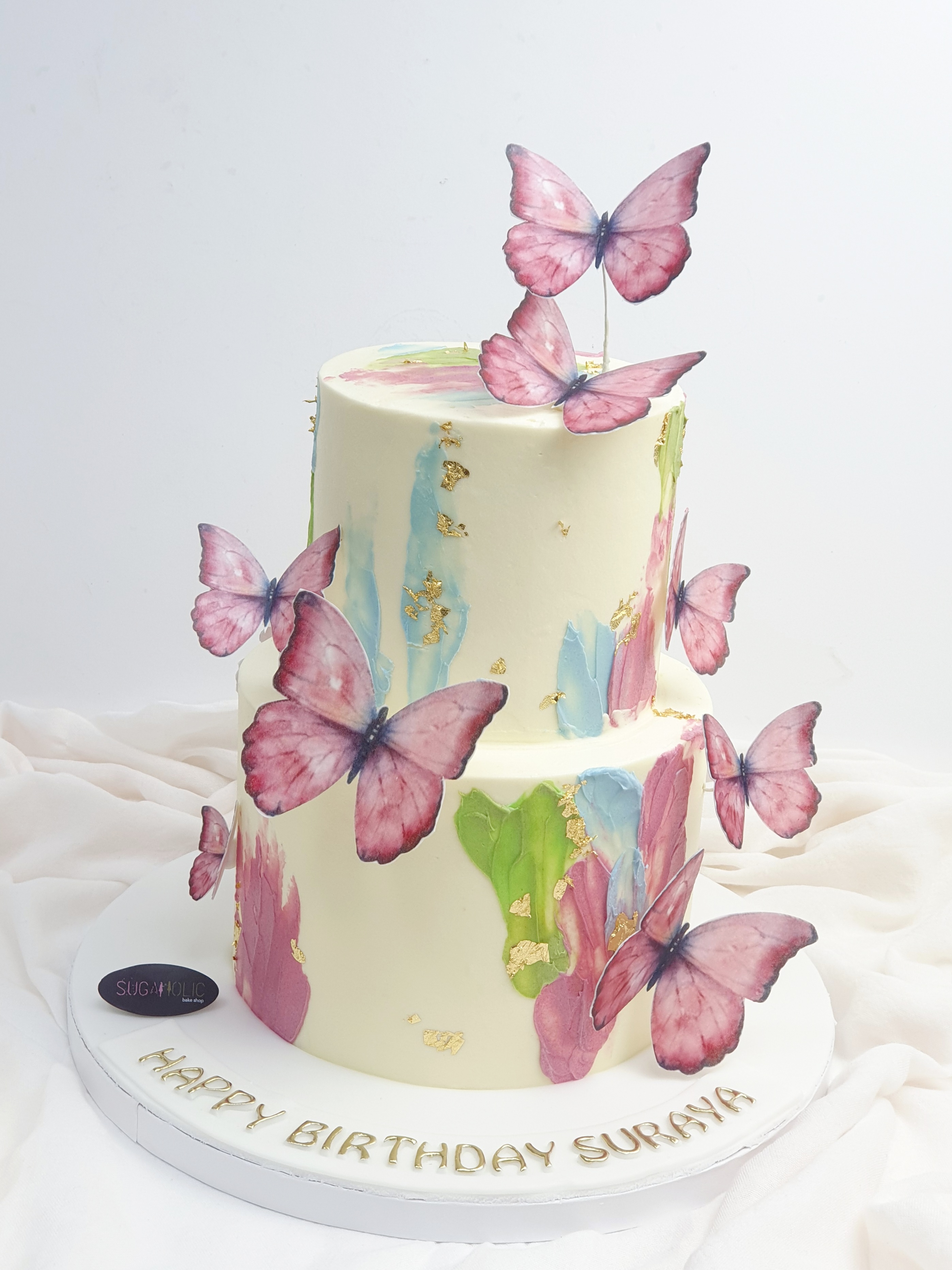 Buttercream with Edible Print Butterfly Cake
