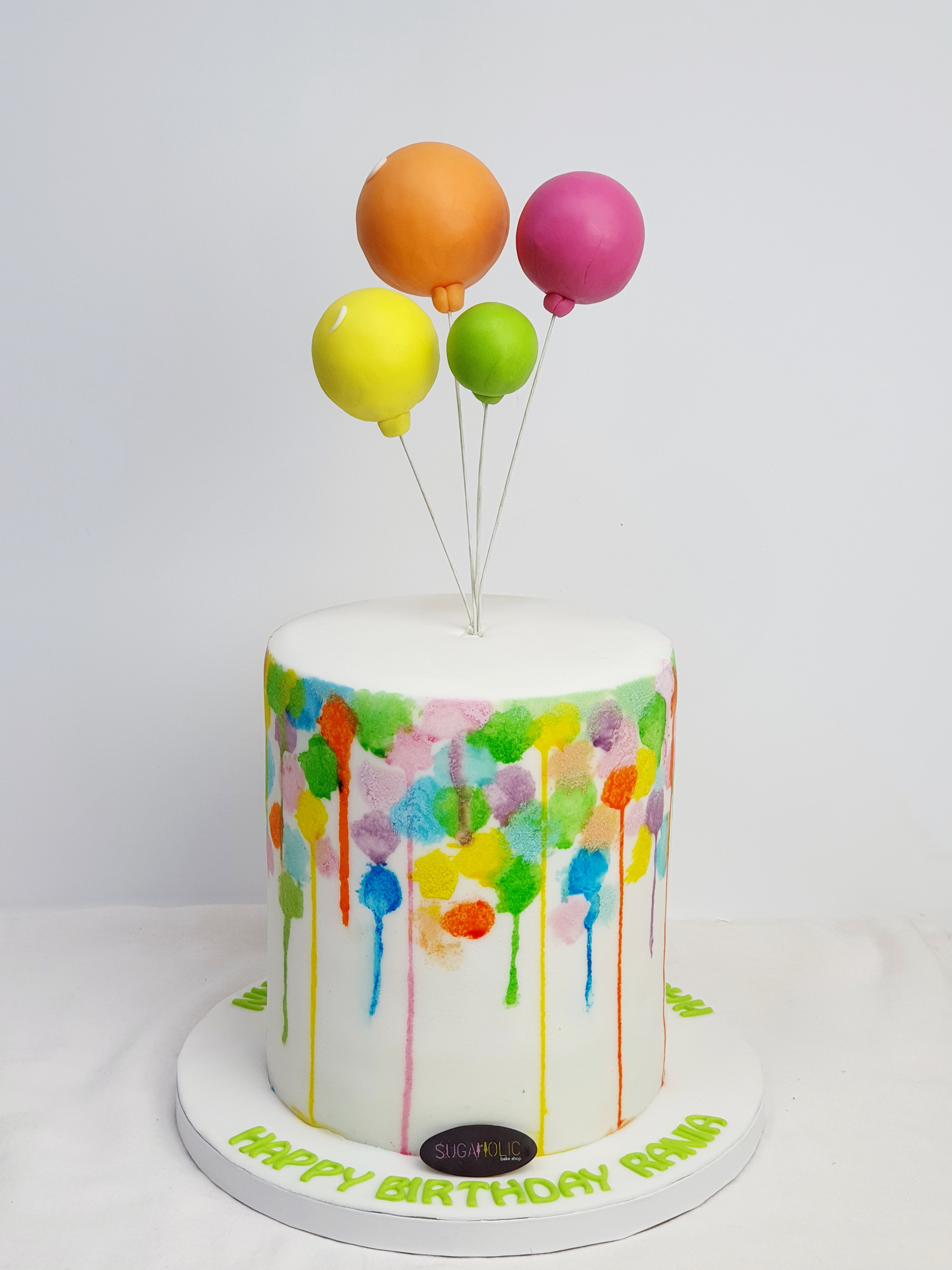 Balloon Watercolor Paint Cake