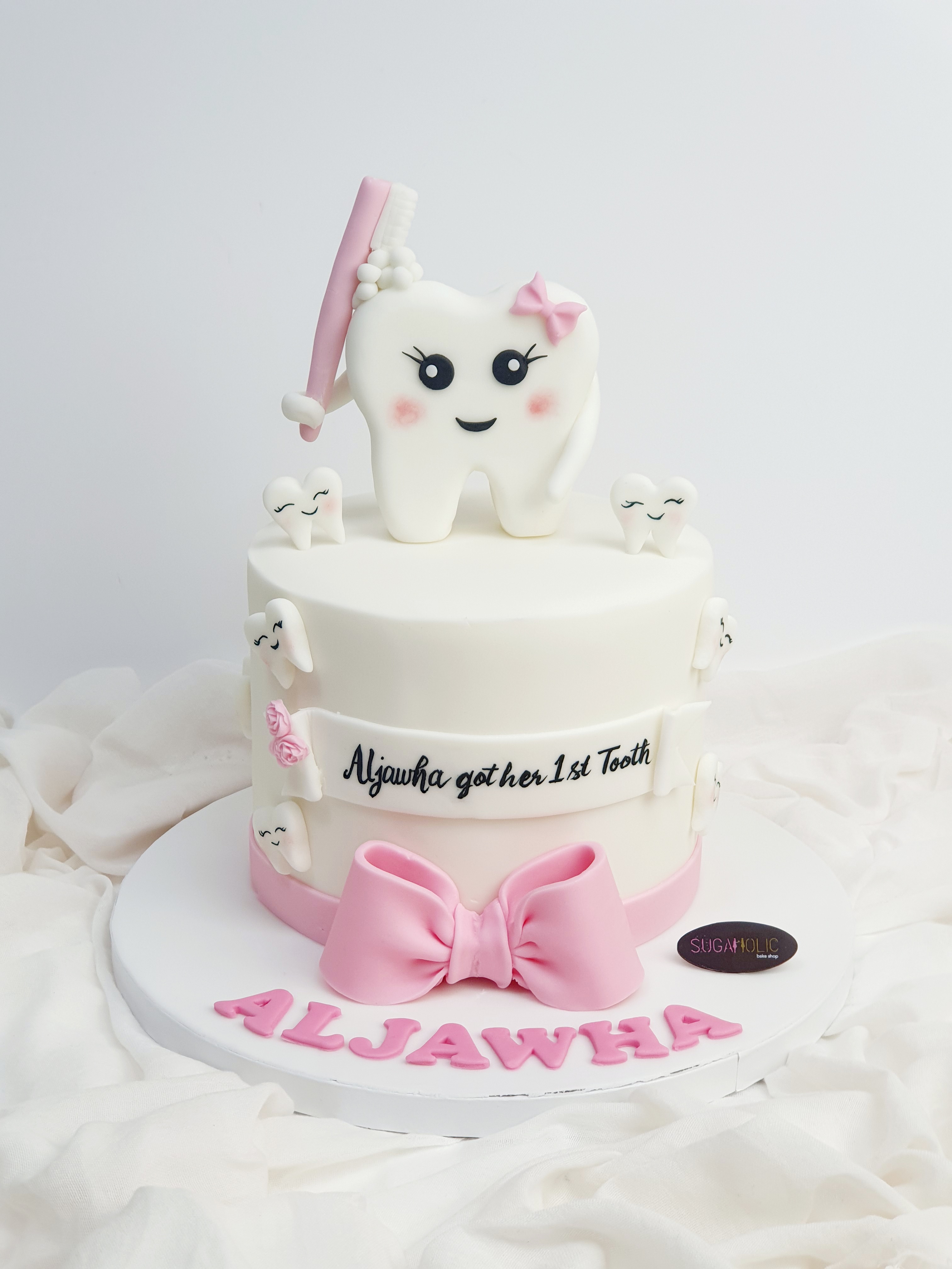 First Tooth Pink Cake