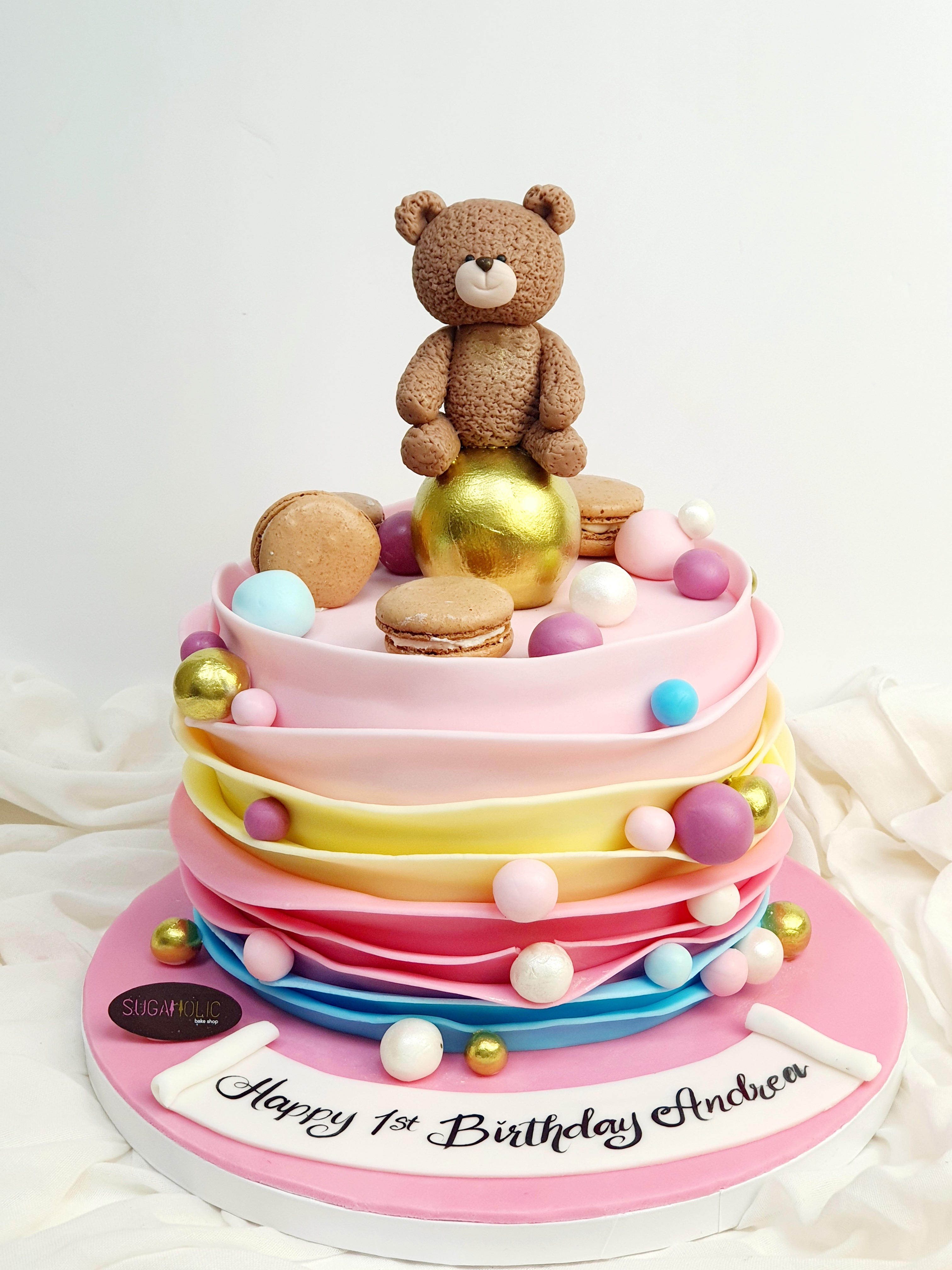 Teddy Bear 3D Pink Cake