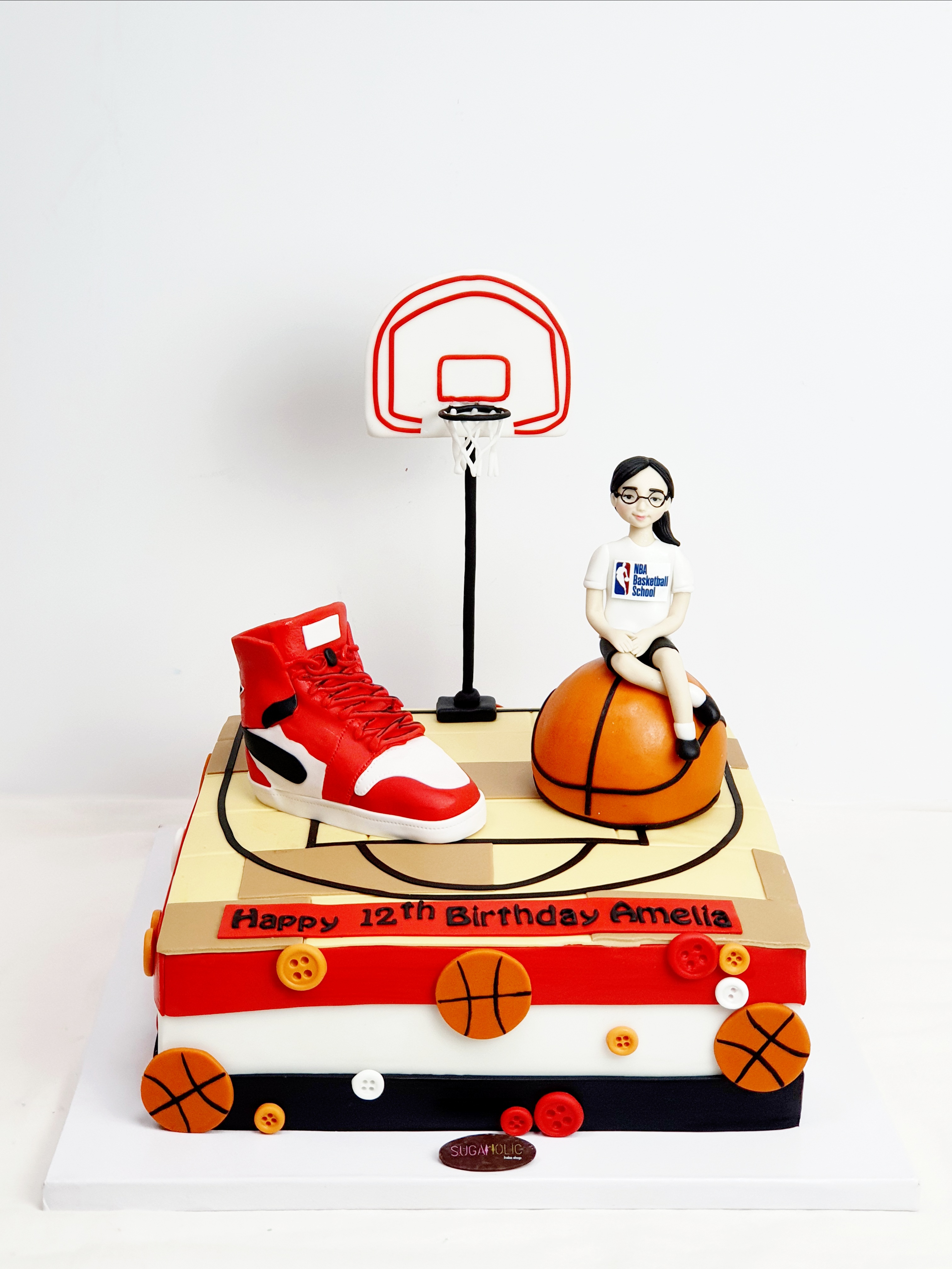 Basketball with 3D Figurine and Jordan Shoes Cake