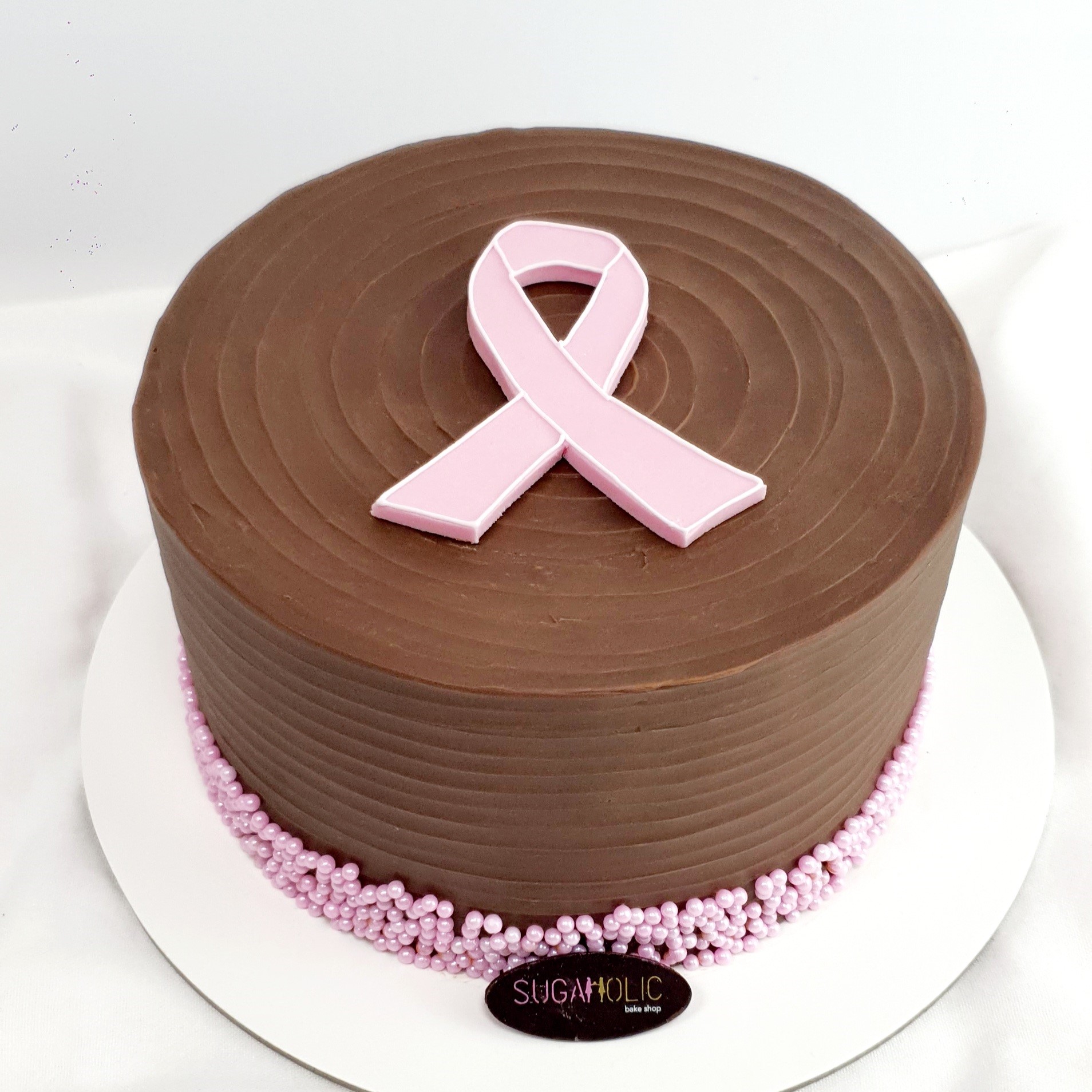 Breast Cancer Ganache Cake 