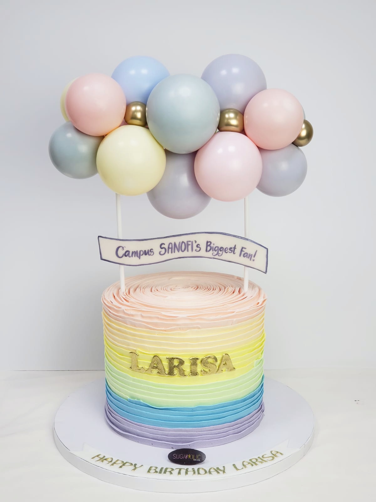 Pastel Ruffles Balloon Cake