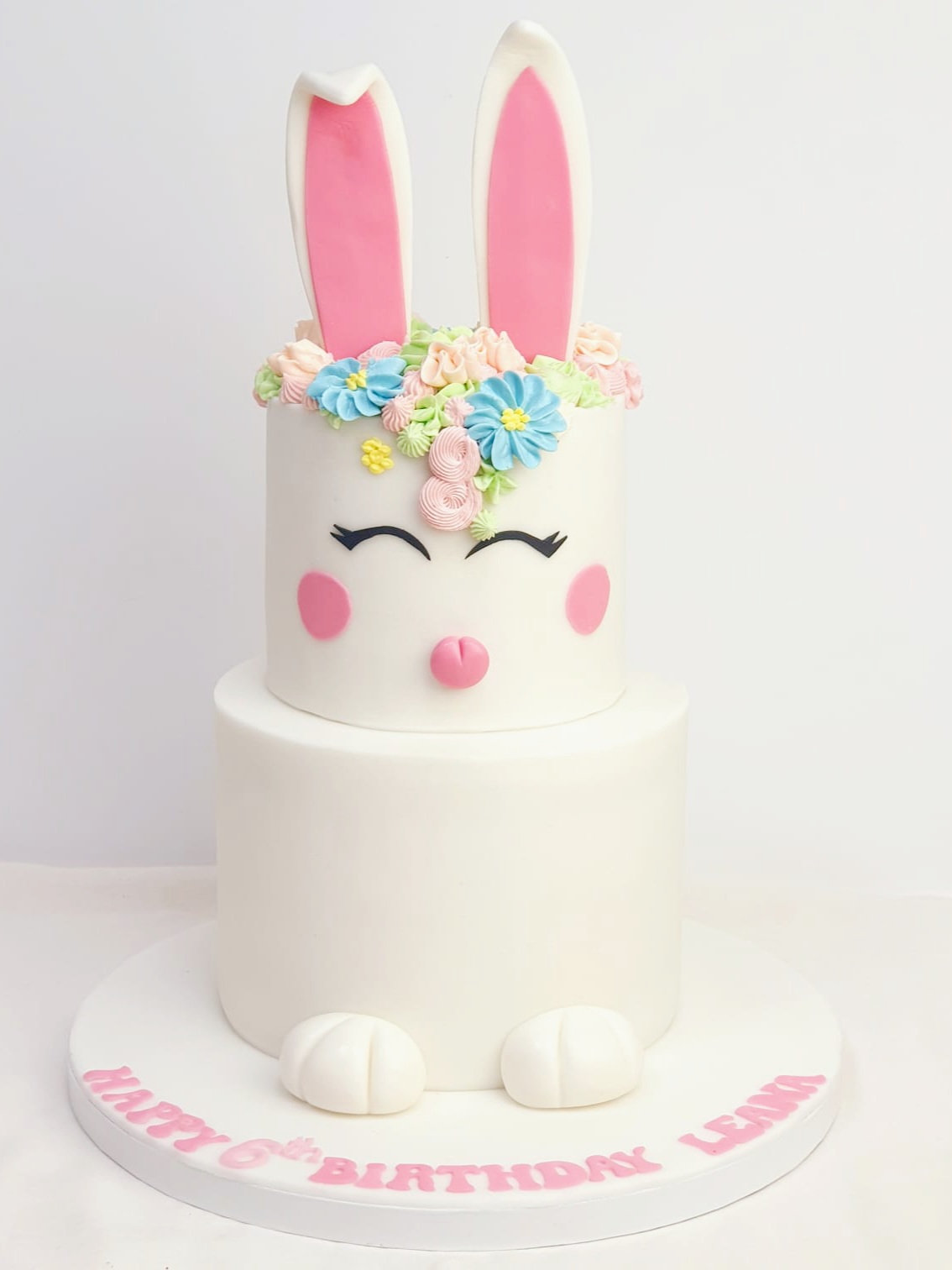 Bunny Cake White 2 tier 