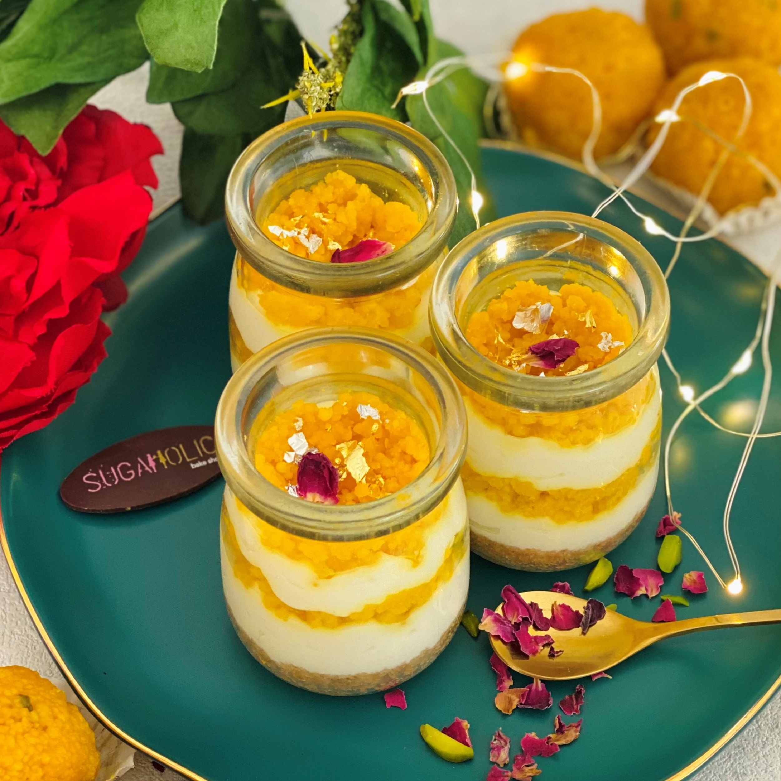 Motichoor Laddoo Cheesecake Jars (A box of 3)