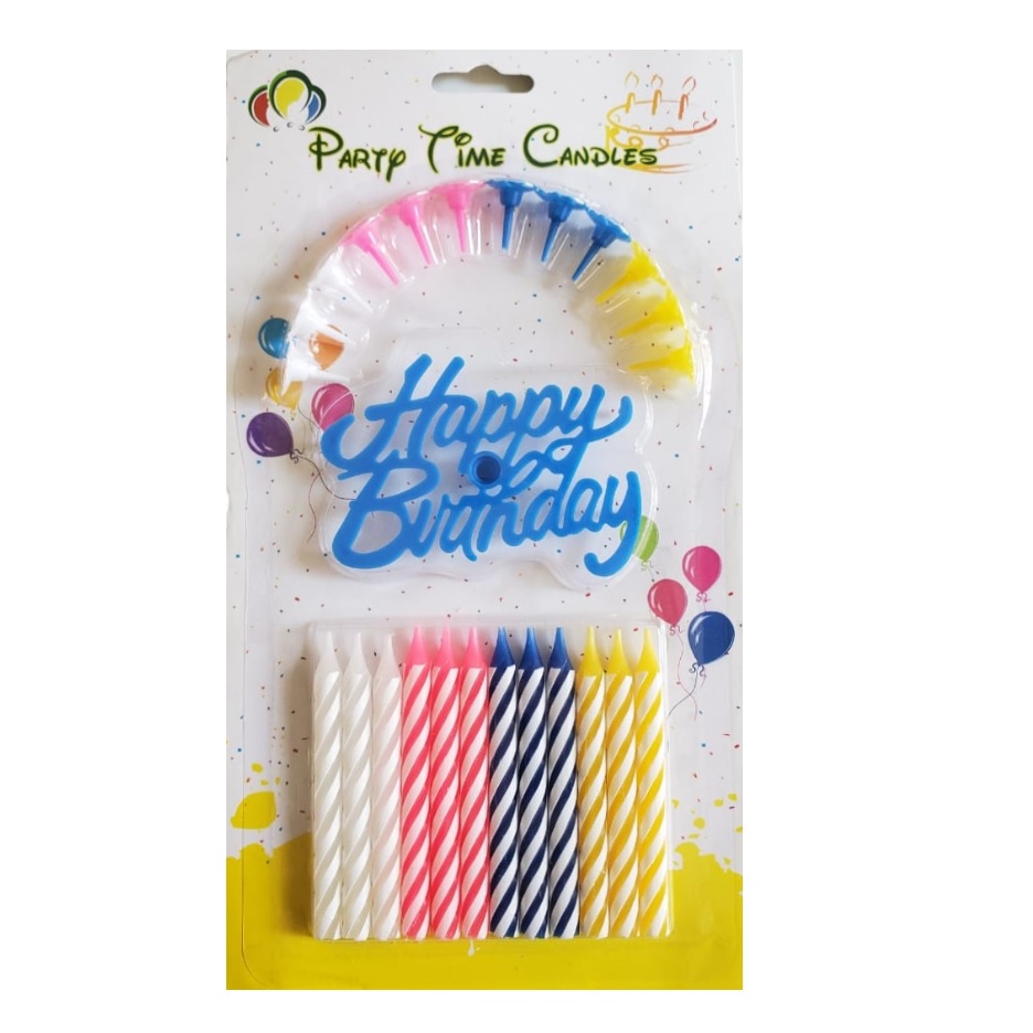 Multicolor Happy Birthday Candle 
