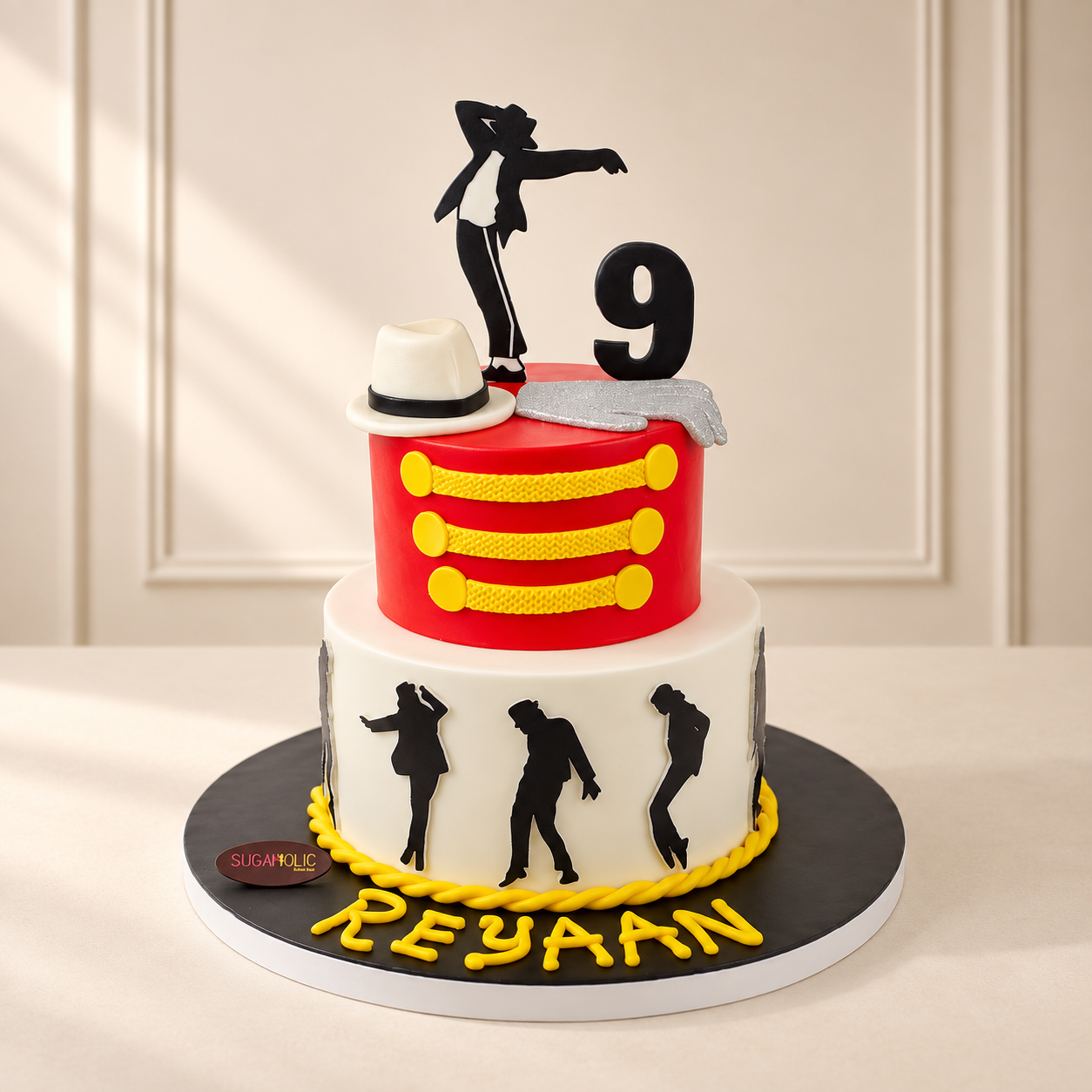 Dance Silhouettes Two Tier Fondant Cake