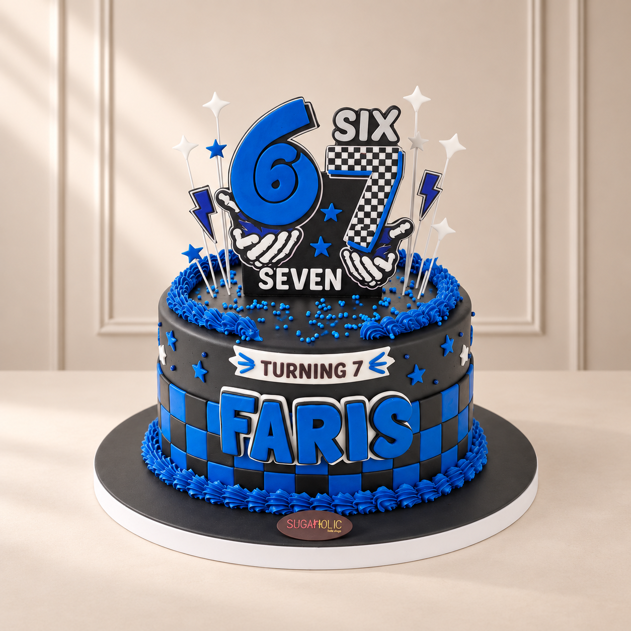 Blue Six Seven Fondant Celebration Cake