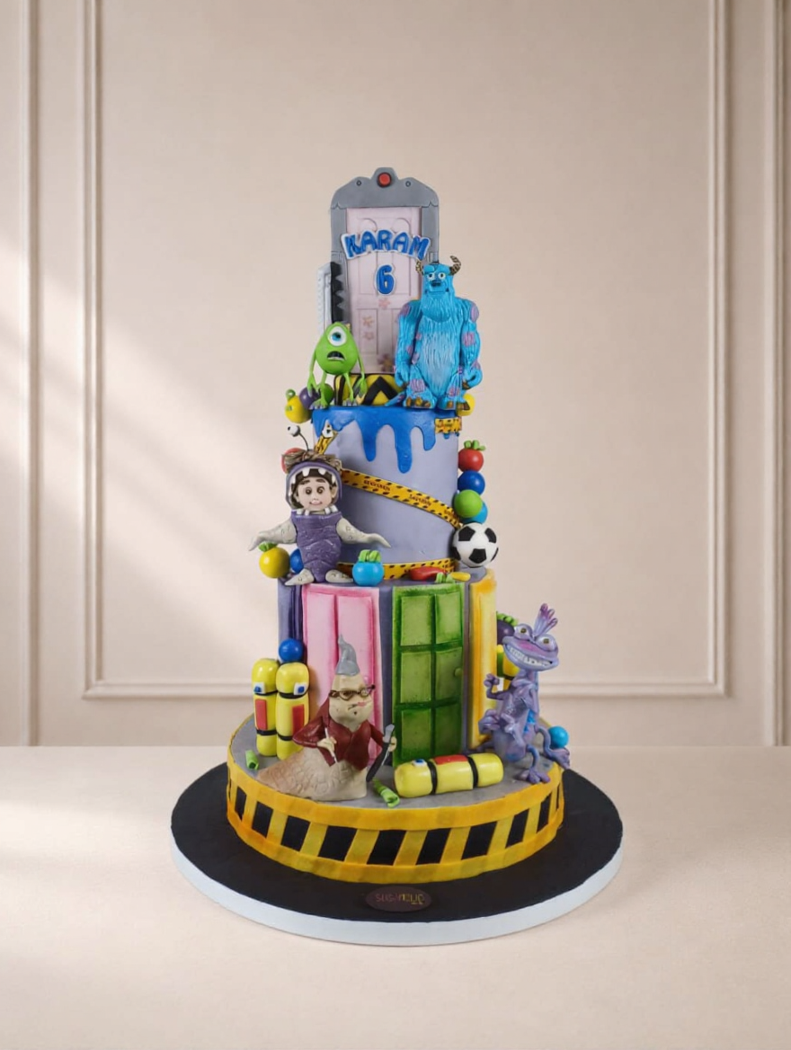 Monster Door Adventure Two Tier Fondant Cake