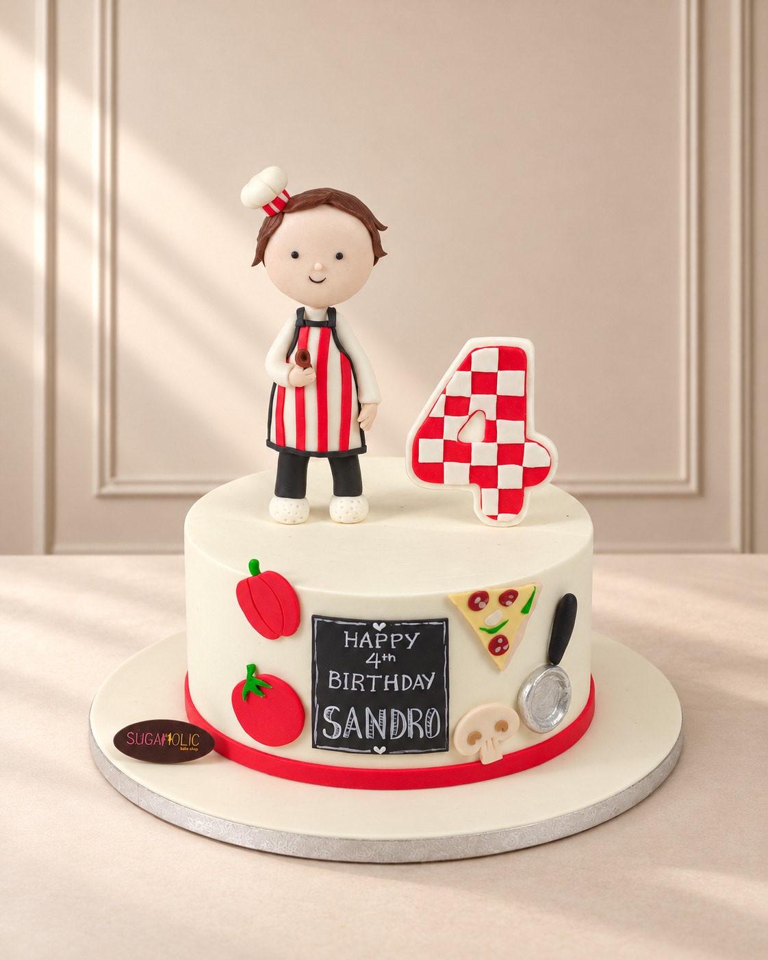Pizza Chef Cake with Hand Modelled Chef Figure