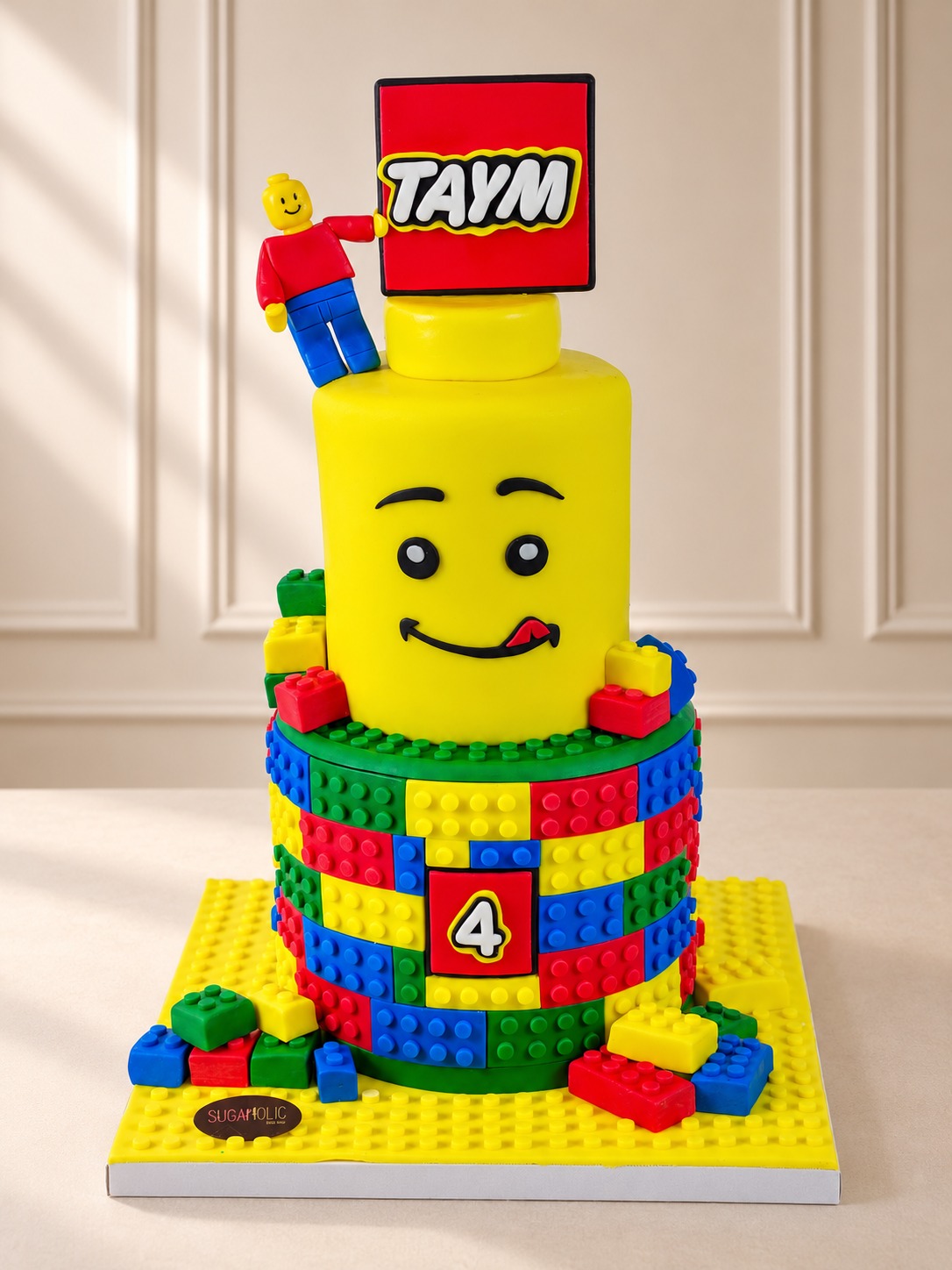 LEGO Themed Two-Tier Birthday Cake