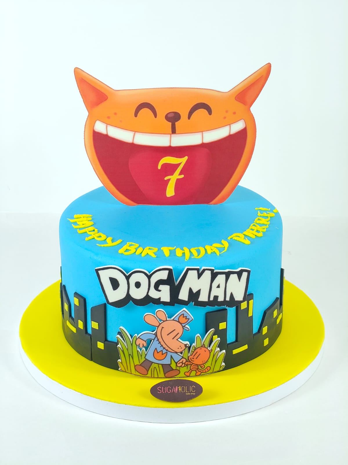Comic Dog Hero Fondant Birthday Cake