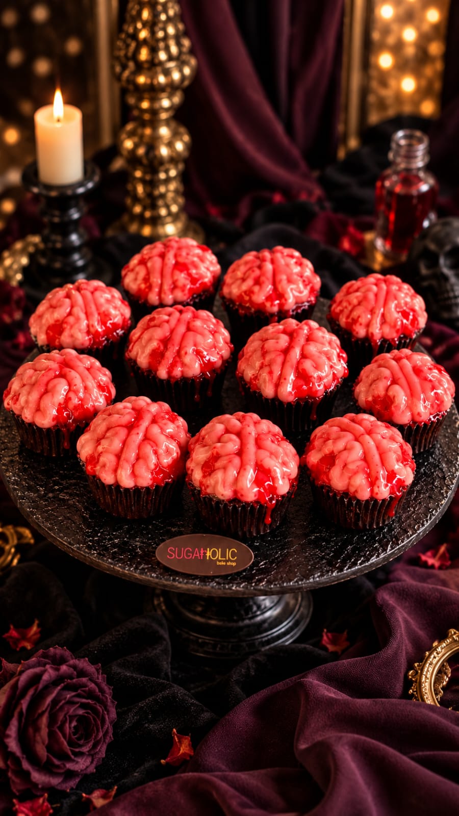 Bloody Brain Halloween Cupcake