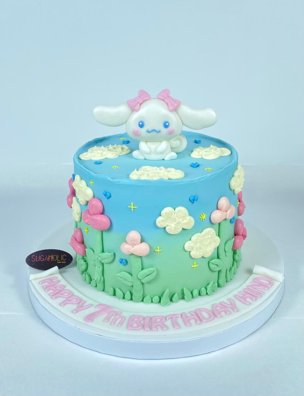 Pastel Puppy Garden Buttercream Cake