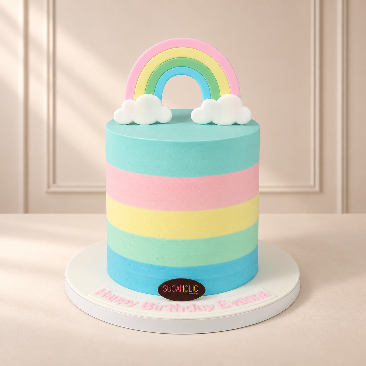Pastel Rainbow Cloud Buttercream Cake