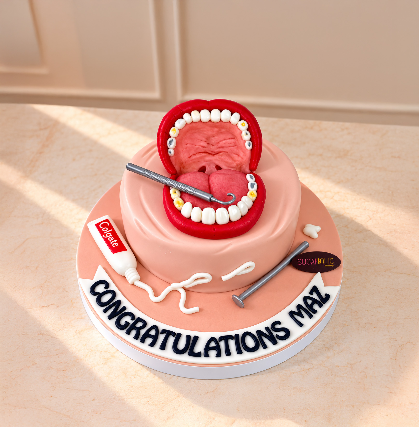 Dental Graduation Fondant Celebration Cake