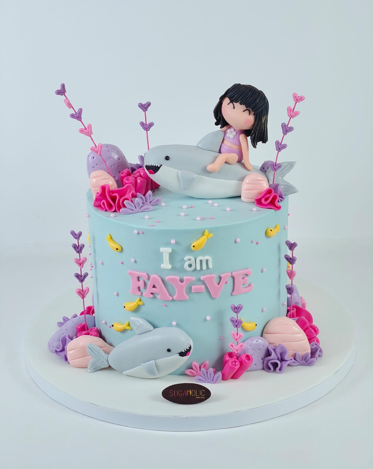 Pastel Shark Underwater Buttercream Cake
