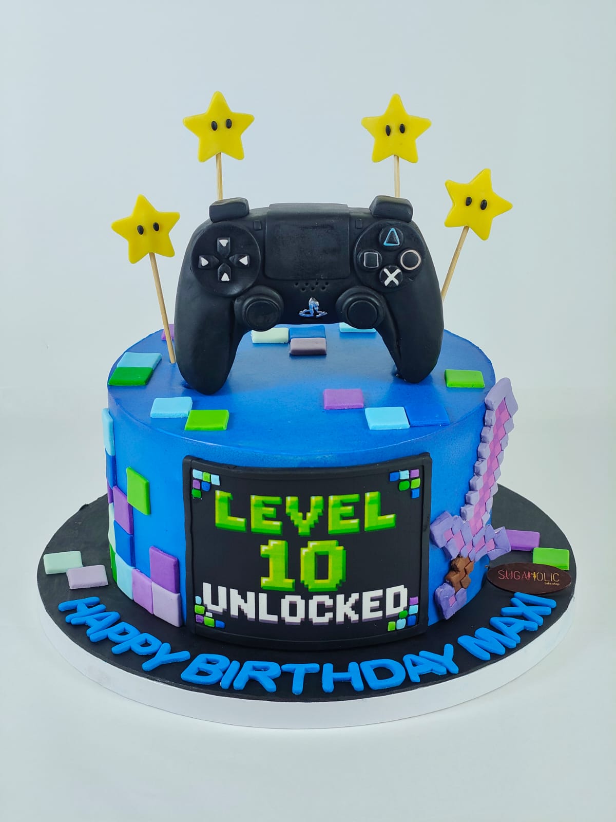 Gaming Controller Level Up Fondant Cake