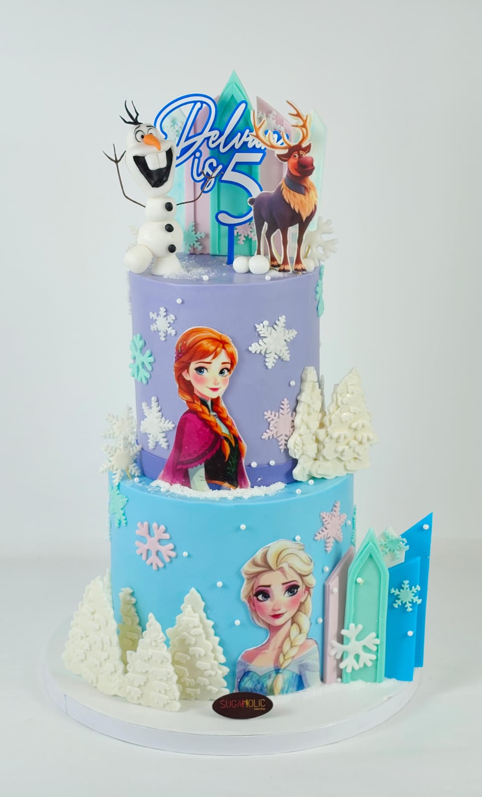 Ice Princess Winter Two Tier Fondant Cake
